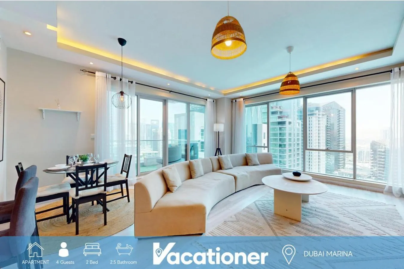 ドバイ Shemara Tower - Elegant Two Bed With Marina Viewヴィラ
